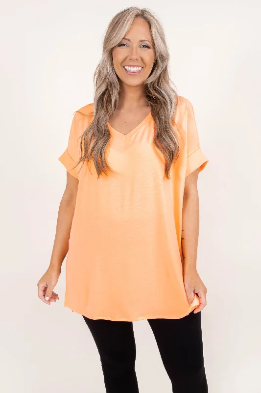 Comfy Travels Top, Neon Coral