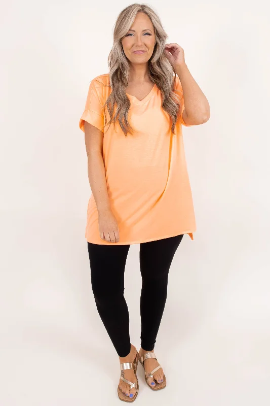 Comfy Travels Top, Neon Coral