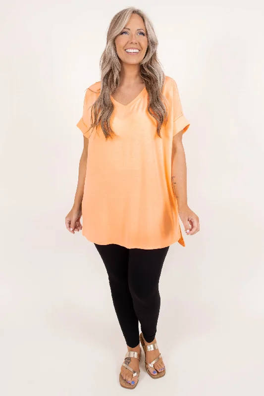 Comfy Travels Top, Neon Coral