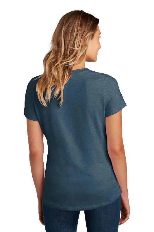 District Womens Flex Short Sleeve Scoop Neck T-Shirt - Heather Neptune Blue