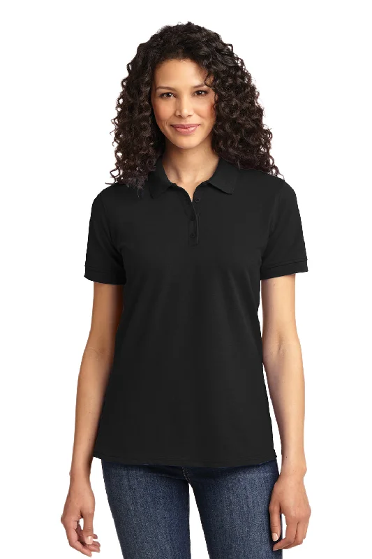 Port & Company Womens Core Stain Resistant Short Sleeve Polo Shirt - Jet Black