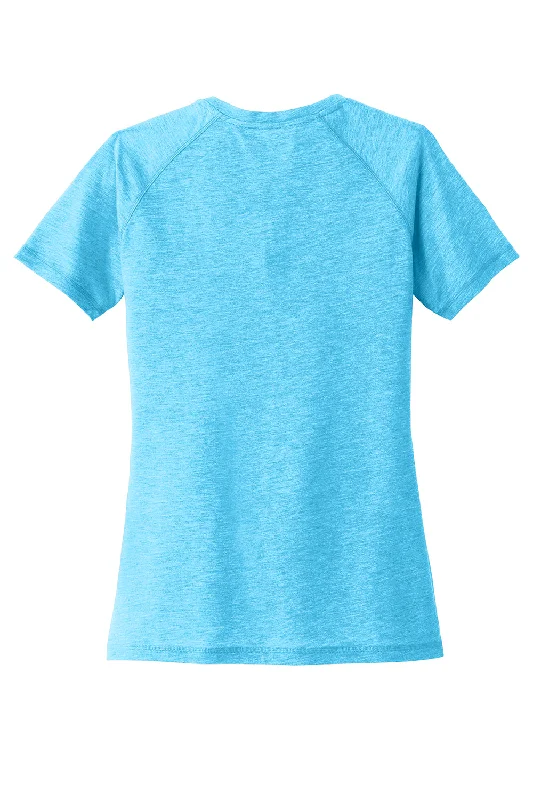 Sport-Tek Womens Moisture Wicking Short Sleeve Scoop Neck T-Shirt - Heather Pond Blue