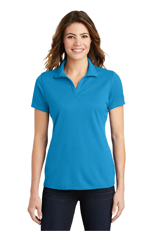 Sport-Tek Womens RacerMesh Moisture Wicking Short Sleeve Polo Shirt - Pond Blue