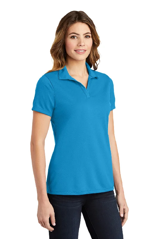 Sport-Tek Womens RacerMesh Moisture Wicking Short Sleeve Polo Shirt - Pond Blue