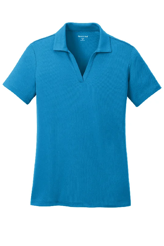 Sport-Tek Womens RacerMesh Moisture Wicking Short Sleeve Polo Shirt - Pond Blue