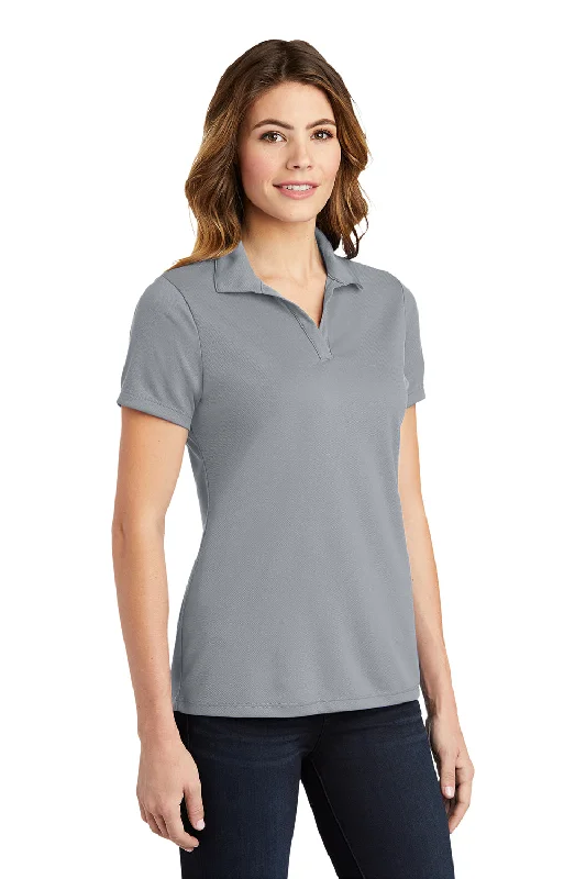 Sport-Tek Womens RacerMesh Moisture Wicking Short Sleeve Polo Shirt - Silver Grey