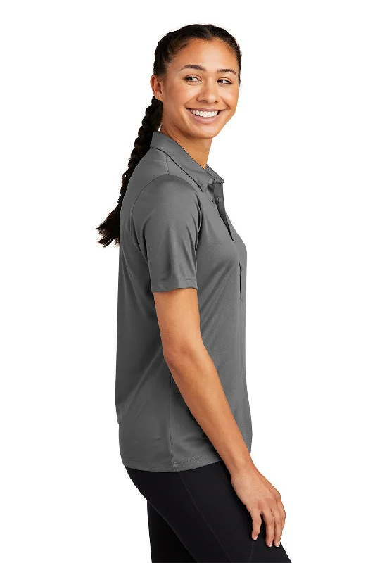 Sport-Tek Womens Moisture Wicking Short Sleeve Polo Shirt - Dark Smoke Grey