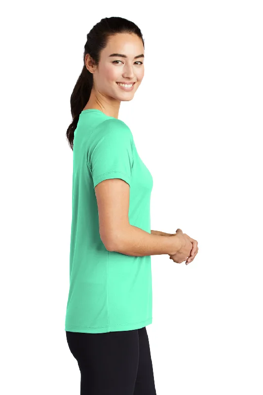 Sport-Tek Womens Moisture Wicking Short Sleeve Scoop Neck T-Shirt - Bright Seafoam Green