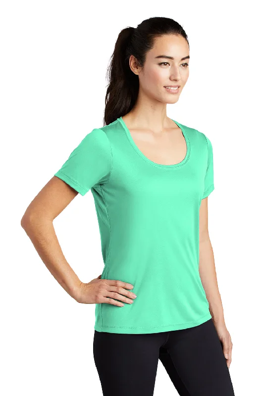 Sport-Tek Womens Moisture Wicking Short Sleeve Scoop Neck T-Shirt - Bright Seafoam Green