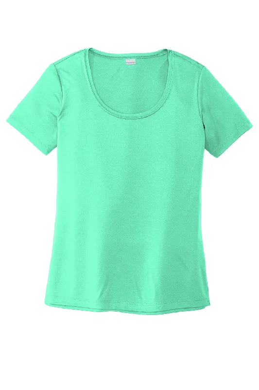 Sport-Tek Womens Moisture Wicking Short Sleeve Scoop Neck T-Shirt - Bright Seafoam Green