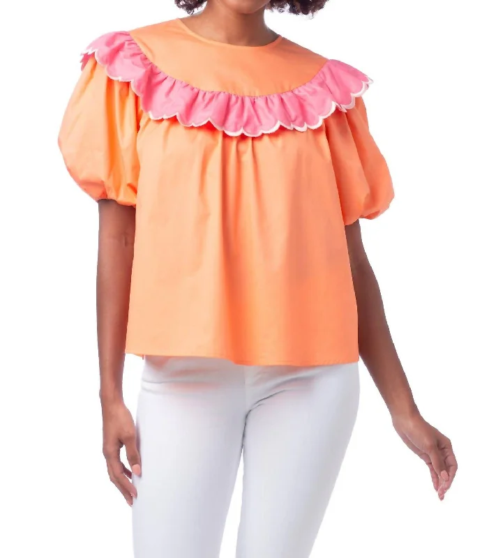 Frances Top In Colony Pink/bellini