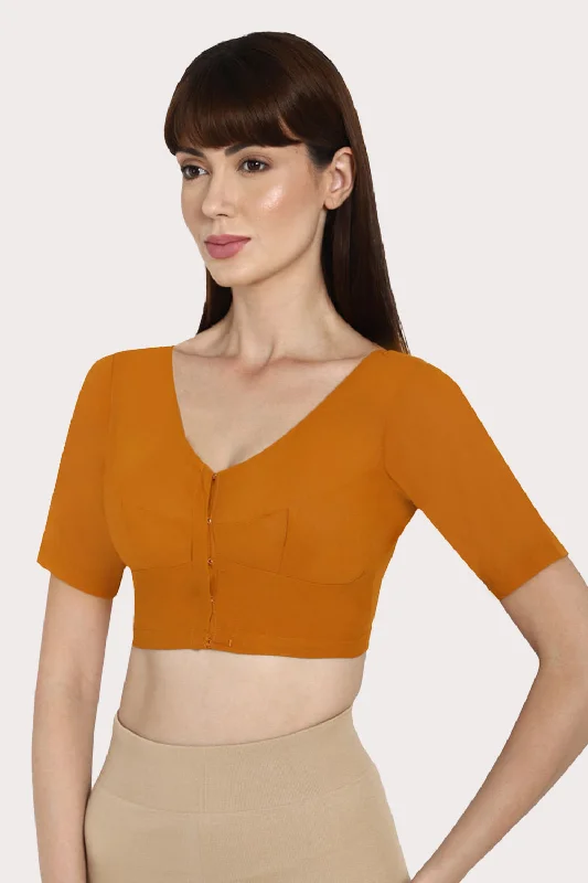 Naidu Hall Round neck long sleeve blouse - Mustard