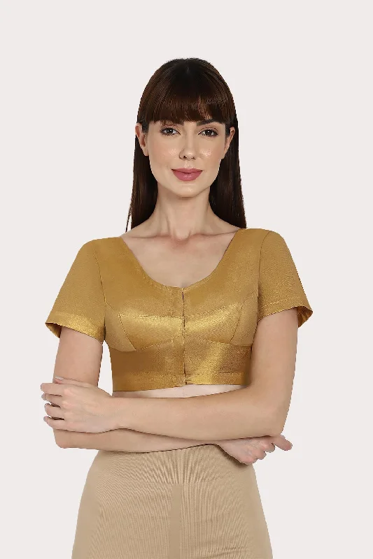 Naidu Hall Round neck short sleeve blouse - Gold