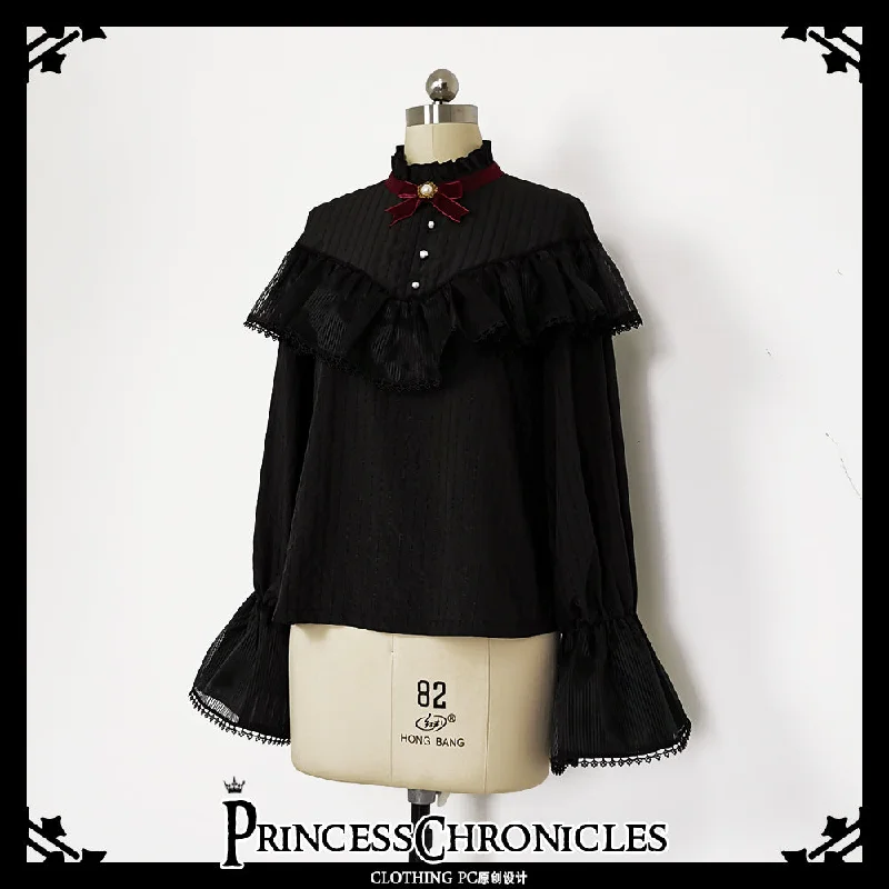 Princess Chronicles~Gothic Lolita Black Organza Blouse and Skirt