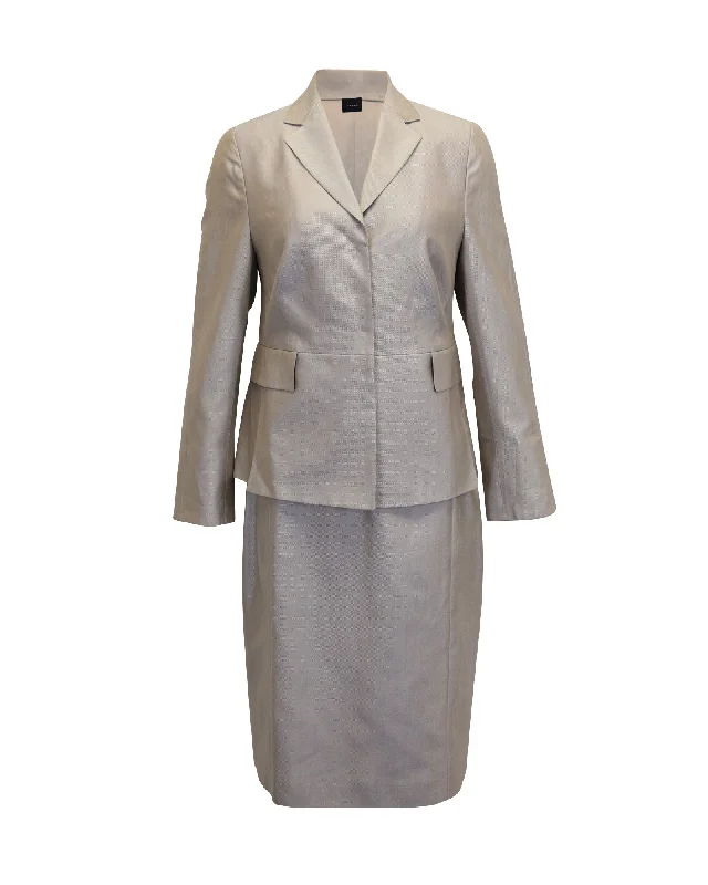 Akris 2-piece Suit with Skirt in Gold Silk