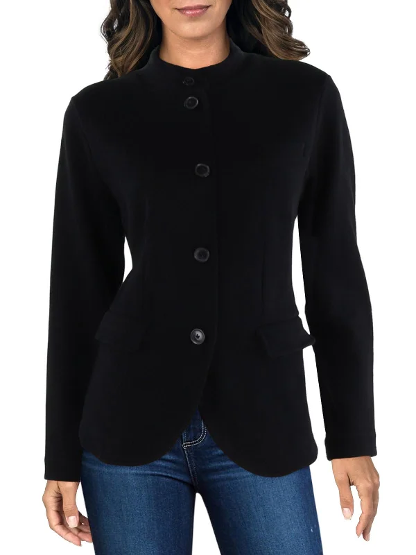 Womens Knit Suit Separate Collarless Blazer